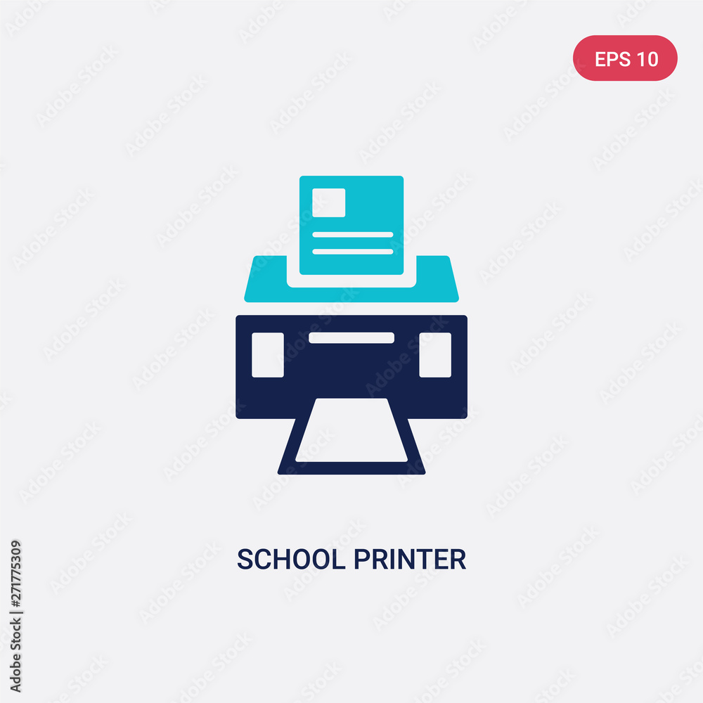 two color school printer vector icon from general concept. isolated blue school printer vector sign symbol can be use for web, mobile and logo. eps 10