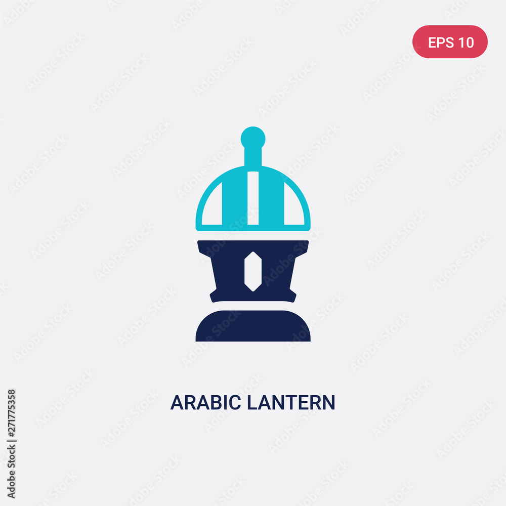 Fototapeta premium two color arabic lantern vector icon from general concept. isolated blue arabic lantern vector sign symbol can be use for web, mobile and logo. eps 10