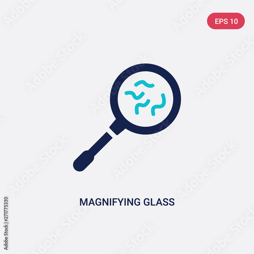 two color magnifying glass with worms vector icon from general concept. isolated blue magnifying glass with worms vector sign symbol can be use for web, mobile and logo. eps 10