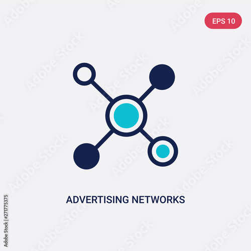 two color advertising networks vector icon from general-1 concept. isolated blue advertising networks vector sign symbol can be use for web, mobile and logo. eps 10