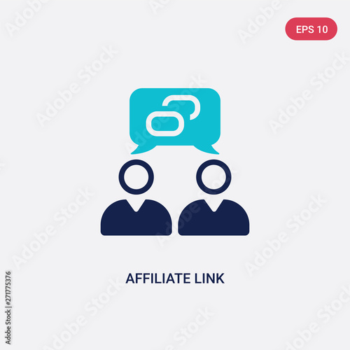 two color affiliate link vector icon from general-1 concept. isolated blue affiliate link vector sign symbol can be use for web, mobile and logo. eps 10
