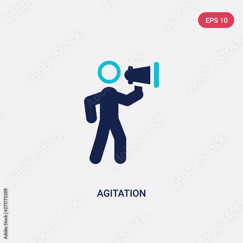 two color agitation vector icon from general-1 concept. isolated blue agitation vector sign symbol can be use for web, mobile and logo. eps 10