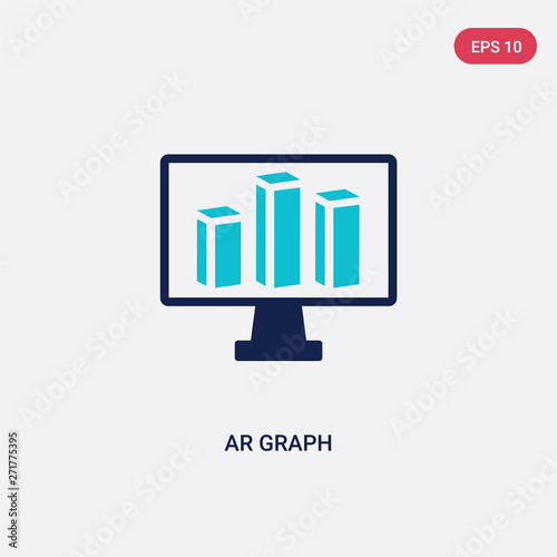 two color ar graph vector icon from general-1 concept. isolated blue ar graph vector sign symbol can be use for web, mobile and logo. eps 10