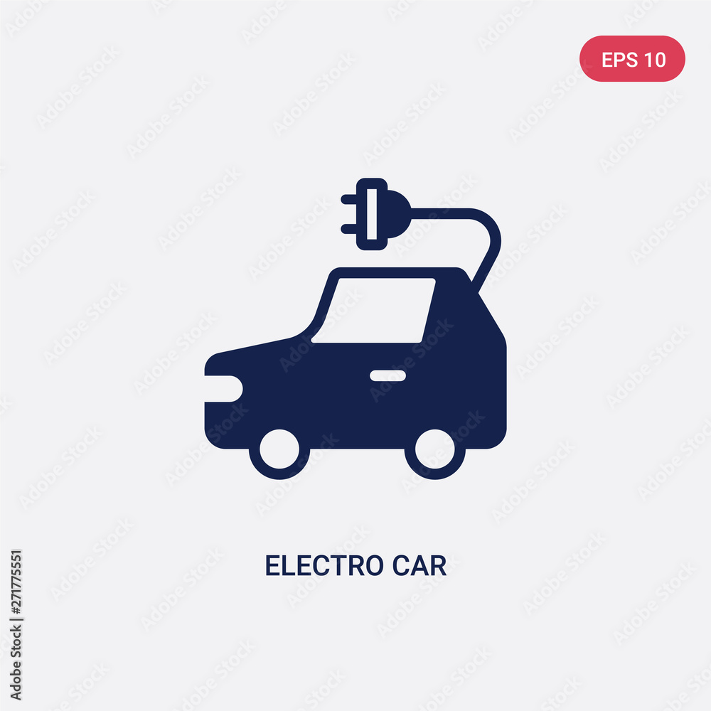 two color electro car vector icon from general-1 concept. isolated blue electro car vector sign symbol can be use for web, mobile and logo. eps 10