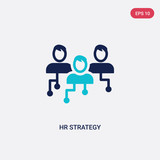 two color hr strategy vector icon from general-1 concept. isolated blue hr strategy vector sign symbol can be use for web, mobile and logo. eps 10