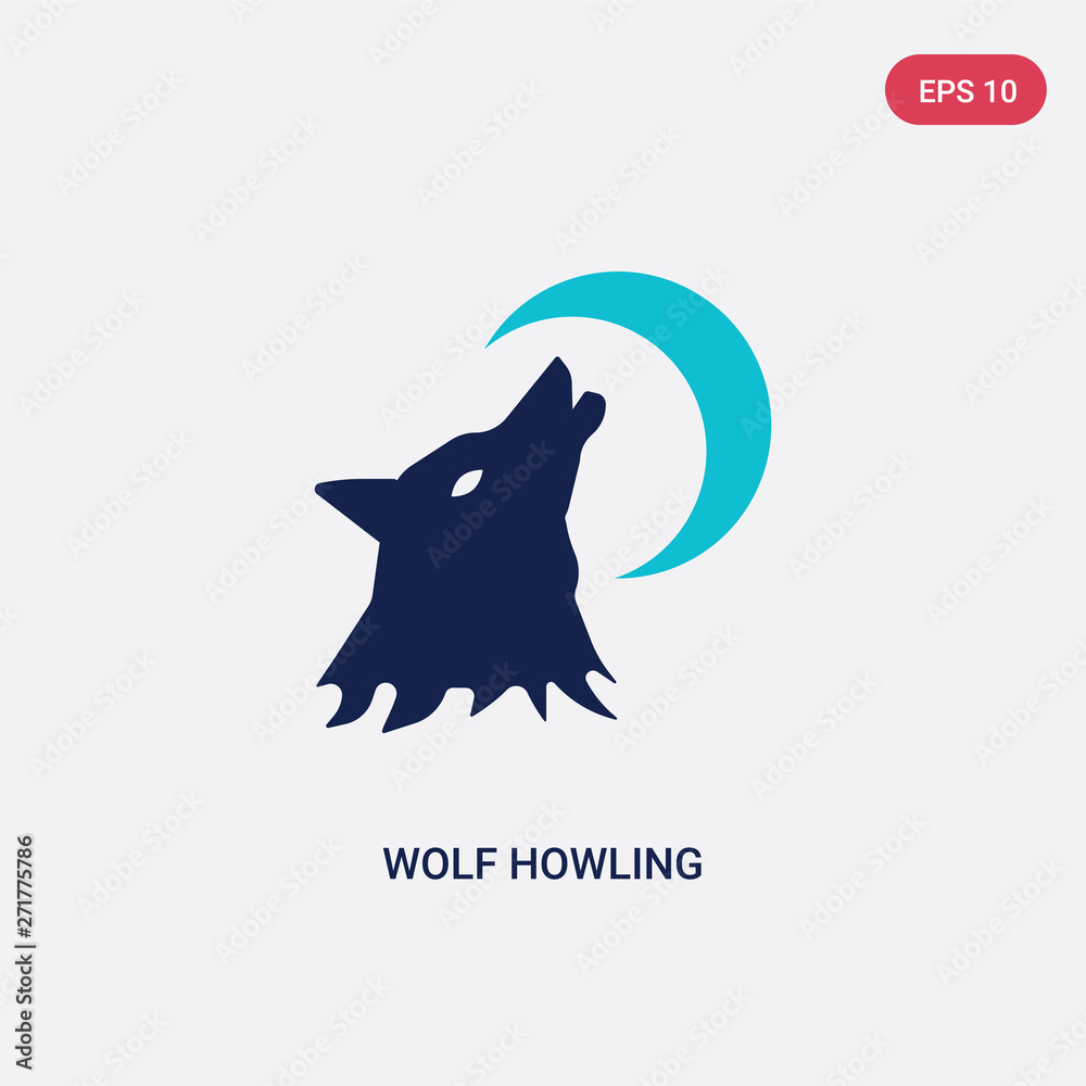 Obraz premium two color wolf howling vector icon from general concept. isolated blue wolf howling vector sign symbol can be use for web, mobile and logo. eps 10