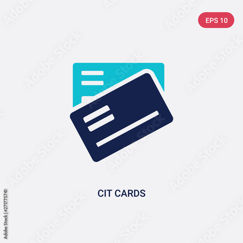 two color cit cards vector icon from general concept. isolated blue cit cards vector sign symbol can be use for web, mobile and logo. eps 10