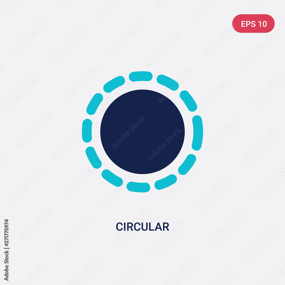 Fototapeta premium two color circular vector icon from geometric figure concept. isolated blue circular vector sign symbol can be use for web, mobile and logo. eps 10