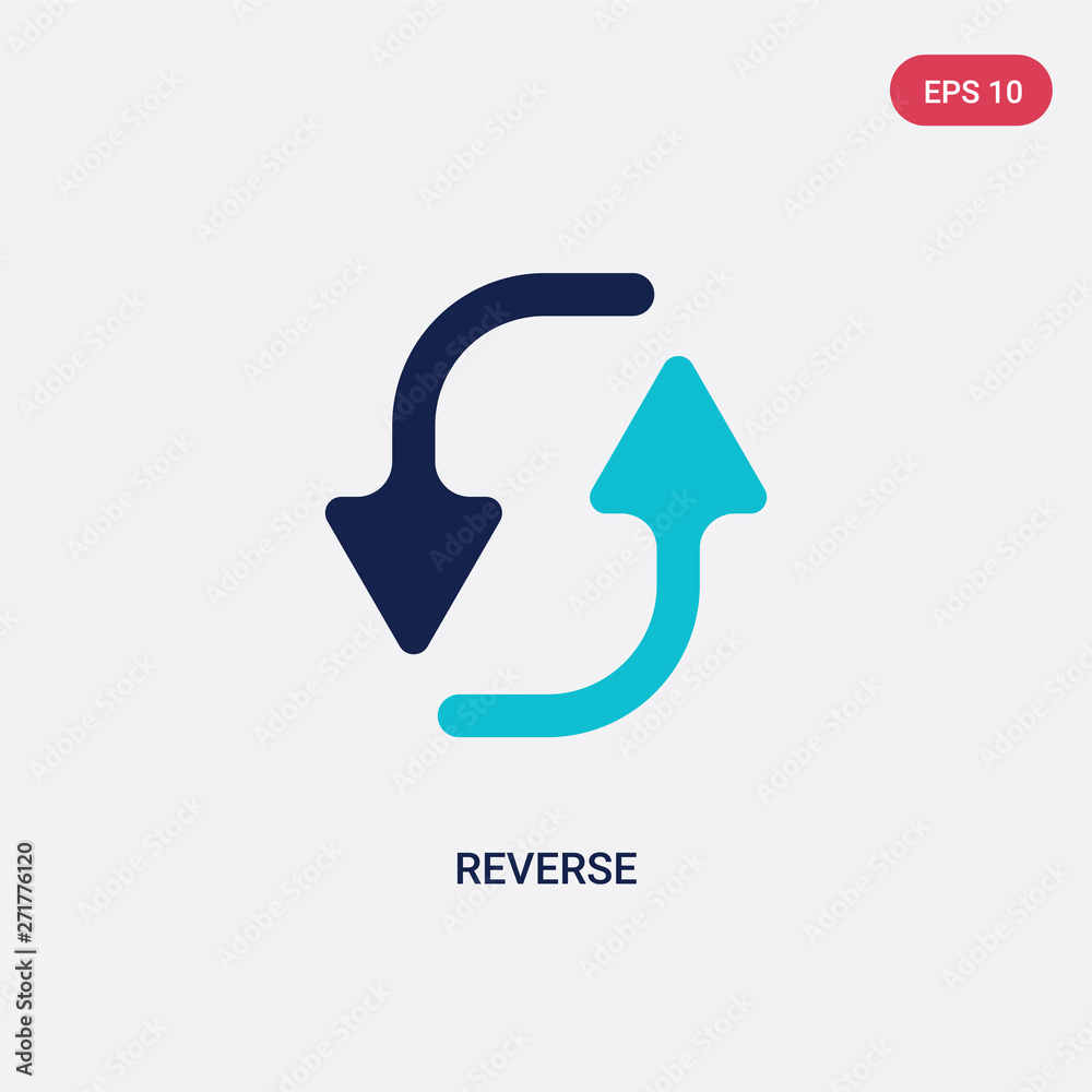 two color reverse vector icon from geometry concept. isolated blue