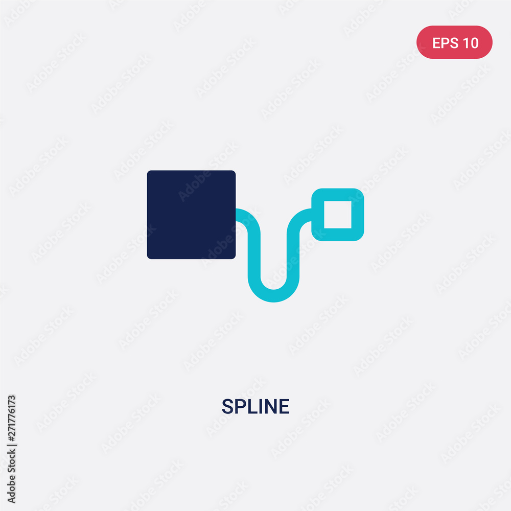 Fototapeta premium two color spline vector icon from geometry concept. isolated blue spline vector sign symbol can be use for web, mobile and logo. eps 10