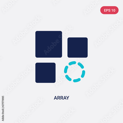two color array vector icon from geometry concept. isolated blue array vector sign symbol can be use for web, mobile and logo. eps 10