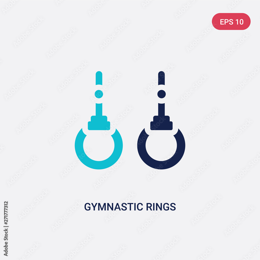 two color gymnastic rings vector icon from gym and fitness concept. isolated blue gymnastic rings vector sign symbol can be use for web, mobile and logo. eps 10