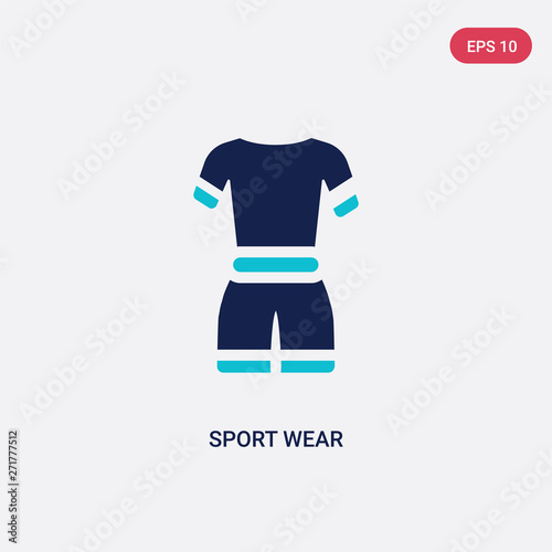 two color sport wear vector icon from gym and fitness concept. isolated blue sport wear vector sign symbol can be use for web, mobile and logo. eps 10