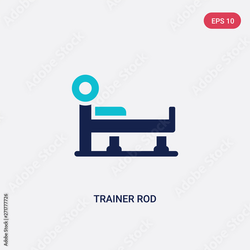 two color trainer rod vector icon from gym and fitness concept. isolated blue trainer rod vector sign symbol can be use for web, mobile and logo. eps 10