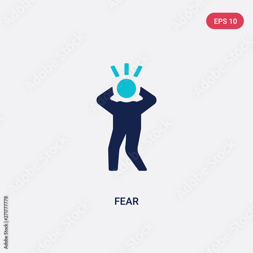 two color fear vector icon from halloween concept. isolated blue fear vector sign symbol can be use for web, mobile and logo. eps 10