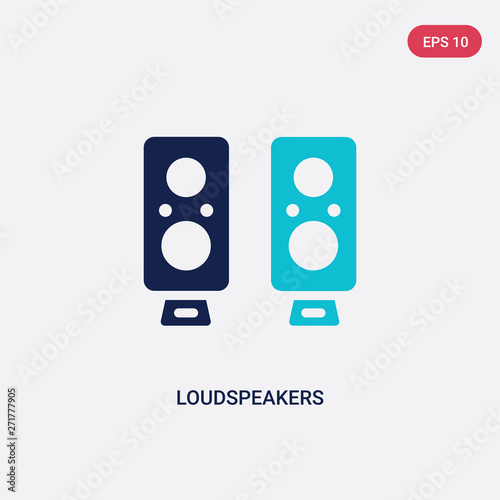 two color loudspeakers vector icon from hardware concept. isolated blue loudspeakers vector sign symbol can be use for web, mobile and logo. eps 10