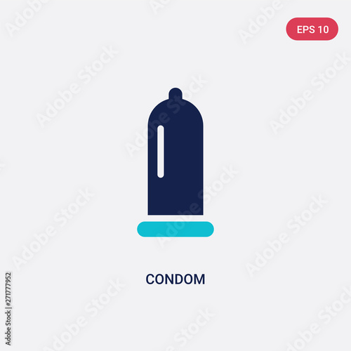 two color condom vector icon from health and medical concept. isolated blue condom vector sign symbol can be use for web, mobile and logo. eps 10