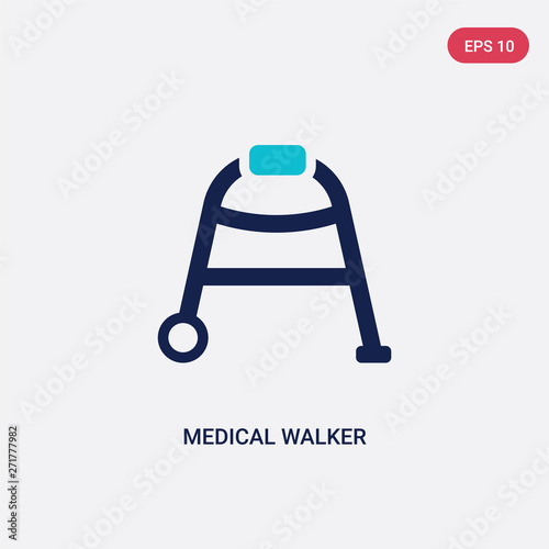 two color medical walker vector icon from health and medical concept. isolated blue medical walker vector sign symbol can be use for web, mobile and logo. eps 10