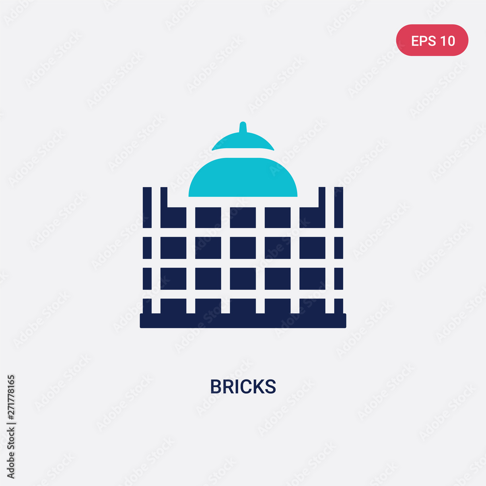 two color bricks vector icon from history concept. isolated blue bricks vector sign symbol can be use for web, mobile and logo. eps 10