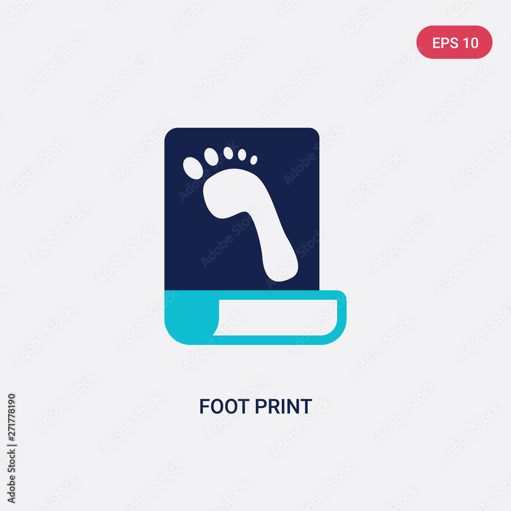 two color foot print vector icon from history concept. isolated blue foot print vector sign symbol can be use for web, mobile and logo. eps 10