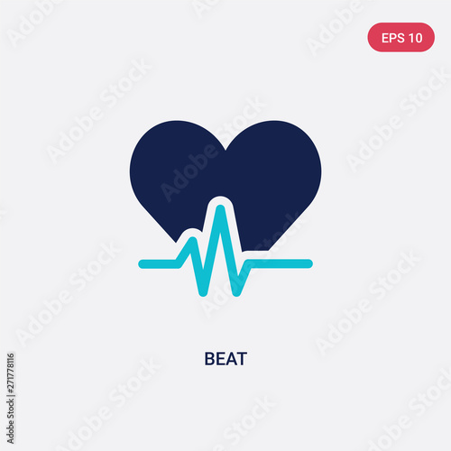two color beat vector icon from health concept. isolated blue beat vector sign symbol can be use for web, mobile and logo. eps 10