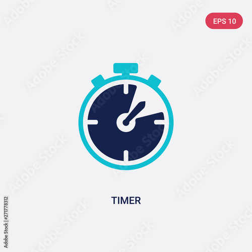 two color timer vector icon from hockey concept. isolated blue timer vector sign symbol can be use for web, mobile and logo. eps 10