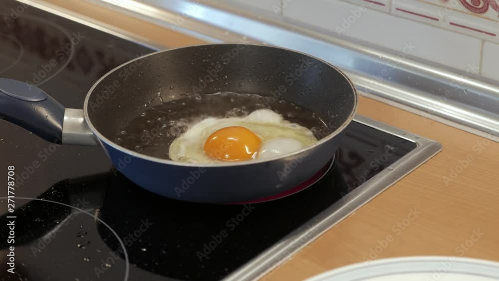 Fried eggs in a pan
