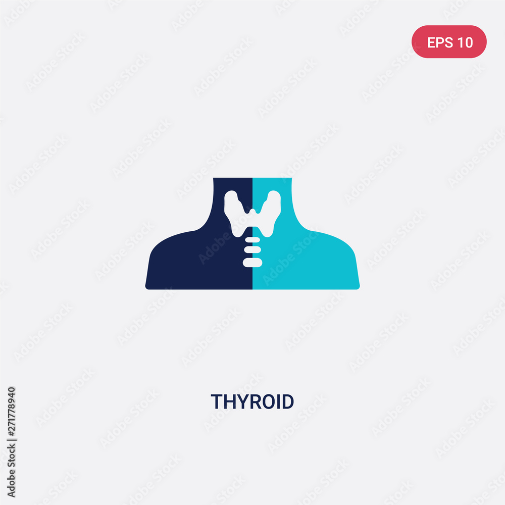 two color thyroid vector icon from human body parts concept. isolated blue thyroid vector sign symbol can be use for web, mobile and logo. eps 10
