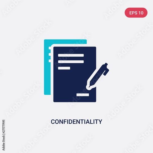 two color confidentiality agreement vector icon from human resources concept. isolated blue confidentiality agreement vector sign symbol can be use for web, mobile and logo. eps 10