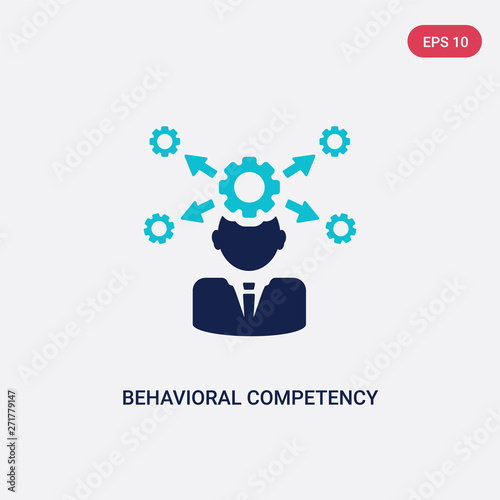 two color behavioral competency vector icon from human resources concept. isolated blue behavioral competency vector sign symbol can be use for web, mobile and logo. eps 10