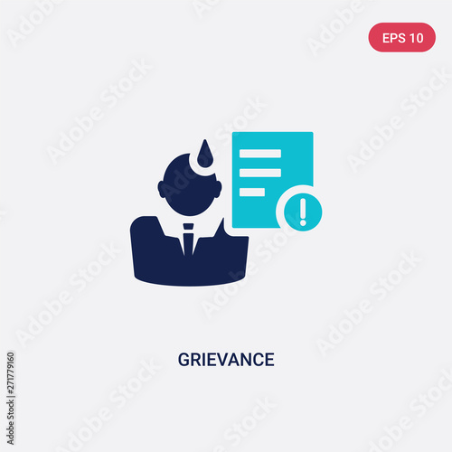 two color grievance vector icon from human resources concept. isolated blue grievance vector sign symbol can be use for web, mobile and logo. eps 10