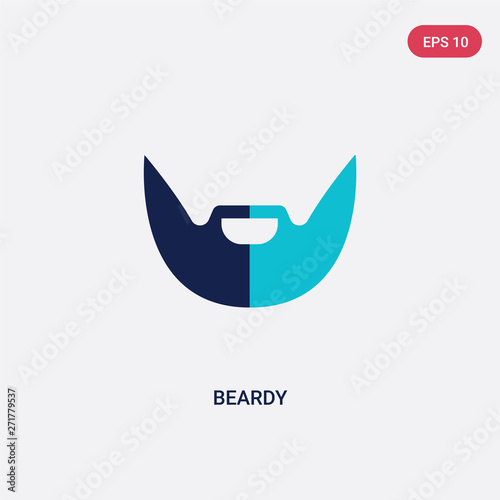 two color beardy vector icon from hygiene concept. isolated blue beardy vector sign symbol can be use for web, mobile and logo. eps 10