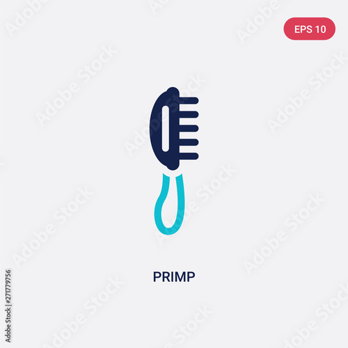 two color primp vector icon from hygiene concept. isolated blue primp vector sign symbol can be use for web, mobile and logo. eps 10