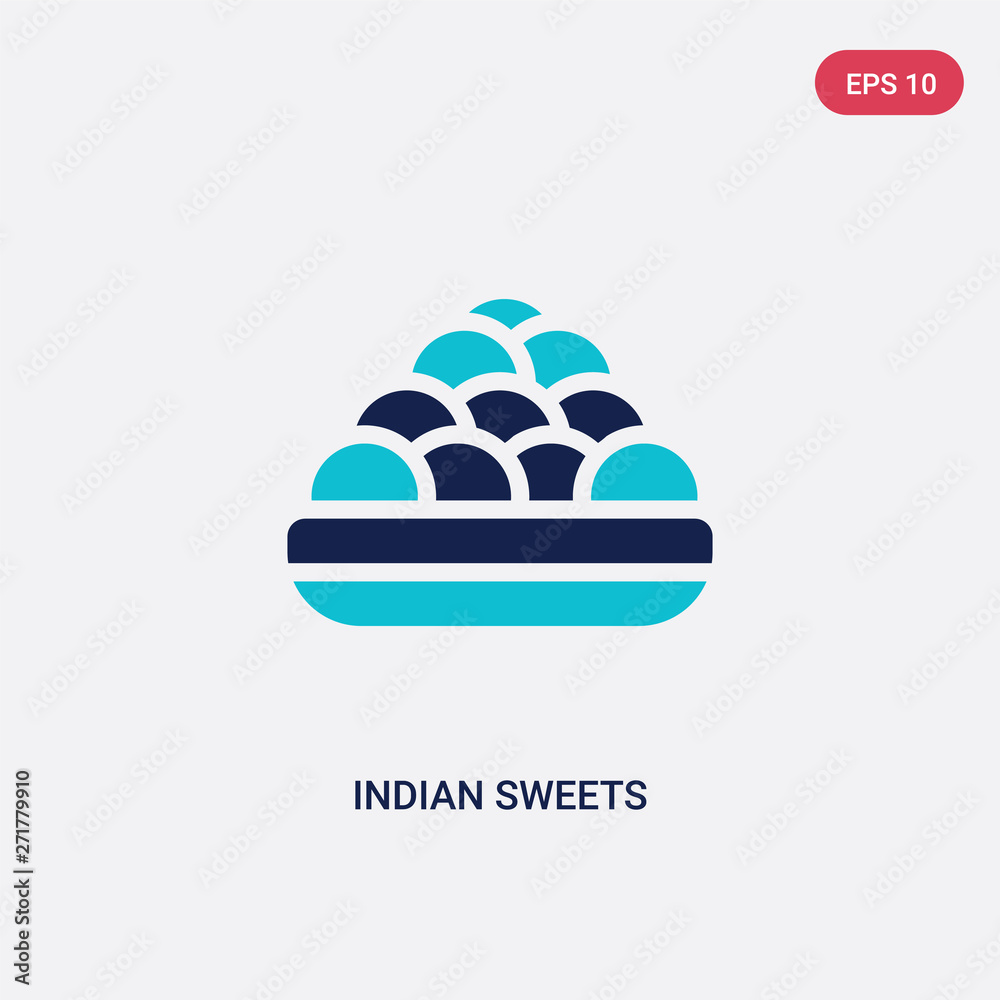 two color indian sweets vector icon from india concept. isolated blue indian sweets vector sign symbol can be use for web, mobile and logo. eps 10