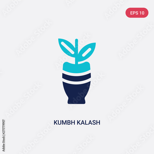 two color kumbh kalash vector icon from india concept. isolated blue kumbh kalash vector sign symbol can be use for web, mobile and logo. eps 10