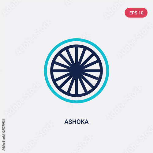 two color ashoka vector icon from india concept. isolated blue ashoka vector sign symbol can be use for web, mobile and logo. eps 10