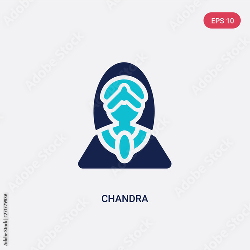 two color chandra vector icon from india concept. isolated blue chandra vector sign symbol can be use for web, mobile and logo. eps 10