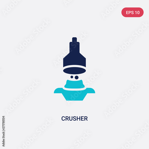 two color crusher vector icon from industry concept. isolated blue crusher vector sign symbol can be use for web, mobile and logo. eps 10