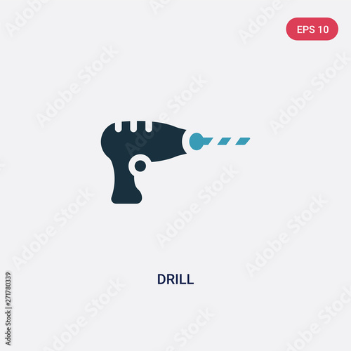two color drill vector icon from industry concept. isolated blue drill vector sign symbol can be use for web, mobile and logo. eps 10