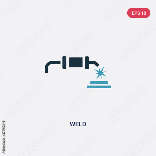 two color weld vector icon from industry concept. isolated blue weld vector sign symbol can be use for web, mobile and logo. eps 10