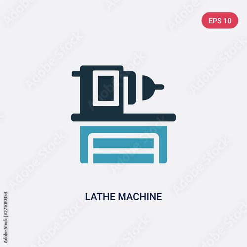 two color lathe machine vector icon from industry concept. isolated blue lathe machine vector sign symbol can be use for web, mobile and logo. eps 10