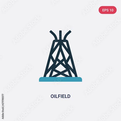 two color oilfield vector icon from industry concept. isolated blue oilfield vector sign symbol can be use for web, mobile and logo. eps 10