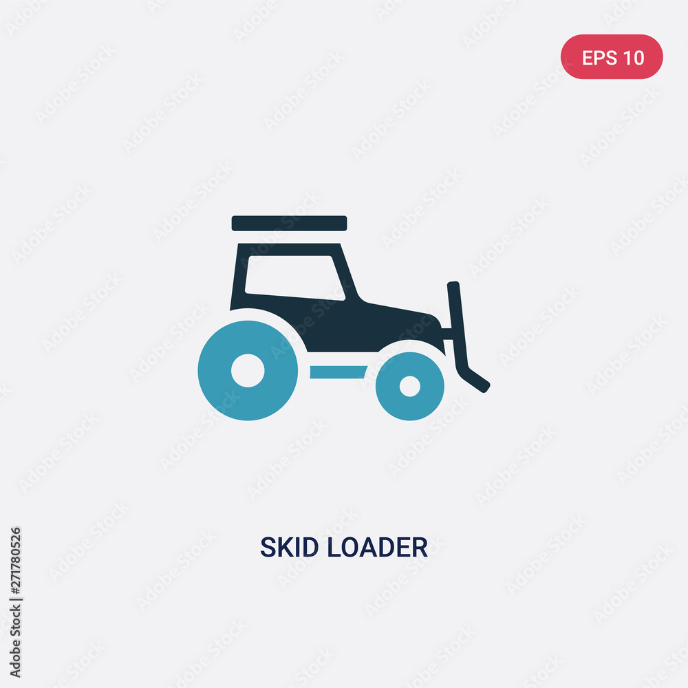two color skid loader vector icon from industry concept. isolated blue skid loader vector sign symbol can be use for web, mobile and logo. eps 10