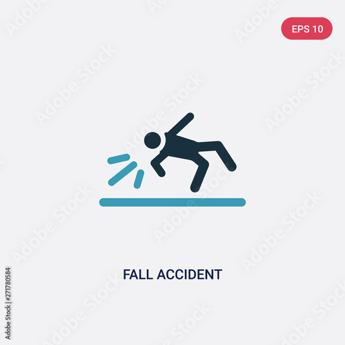 two color fall accident vector icon from insurance concept. isolated blue fall accident vector sign symbol can be use for web, mobile and logo. eps 10