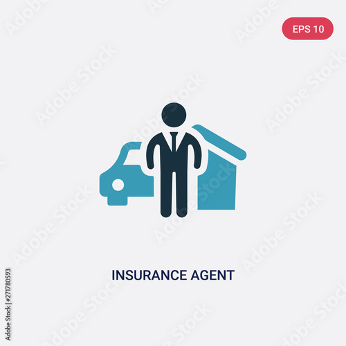 two color insurance agent vector icon from insurance concept. isolated blue insurance agent vector sign symbol can be use for web, mobile and logo. eps 10 © zaurrahimov