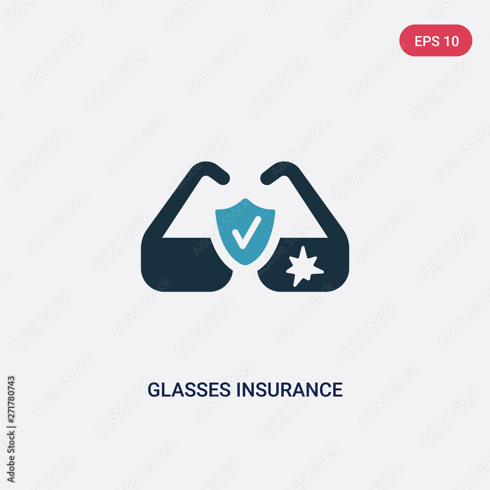 two color glasses insurance vector icon from insurance concept. isolated blue glasses insurance vector sign symbol can be use for web, mobile and logo. eps 10