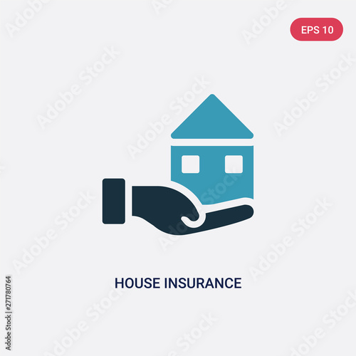 two color house insurance vector icon from insurance concept. isolated blue house insurance vector sign symbol can be use for web, mobile and logo. eps 10