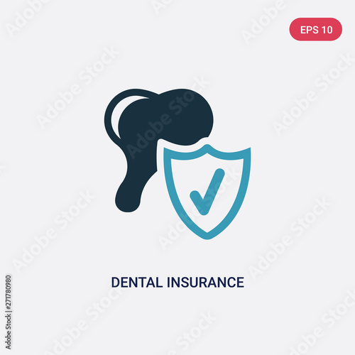 two color dental insurance vector icon from insurance concept. isolated blue dental insurance vector sign symbol can be use for web, mobile and logo. eps 10