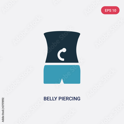 two color belly piercing vector icon from jewelry concept. isolated blue belly piercing vector sign symbol can be use for web, mobile and logo. eps 10