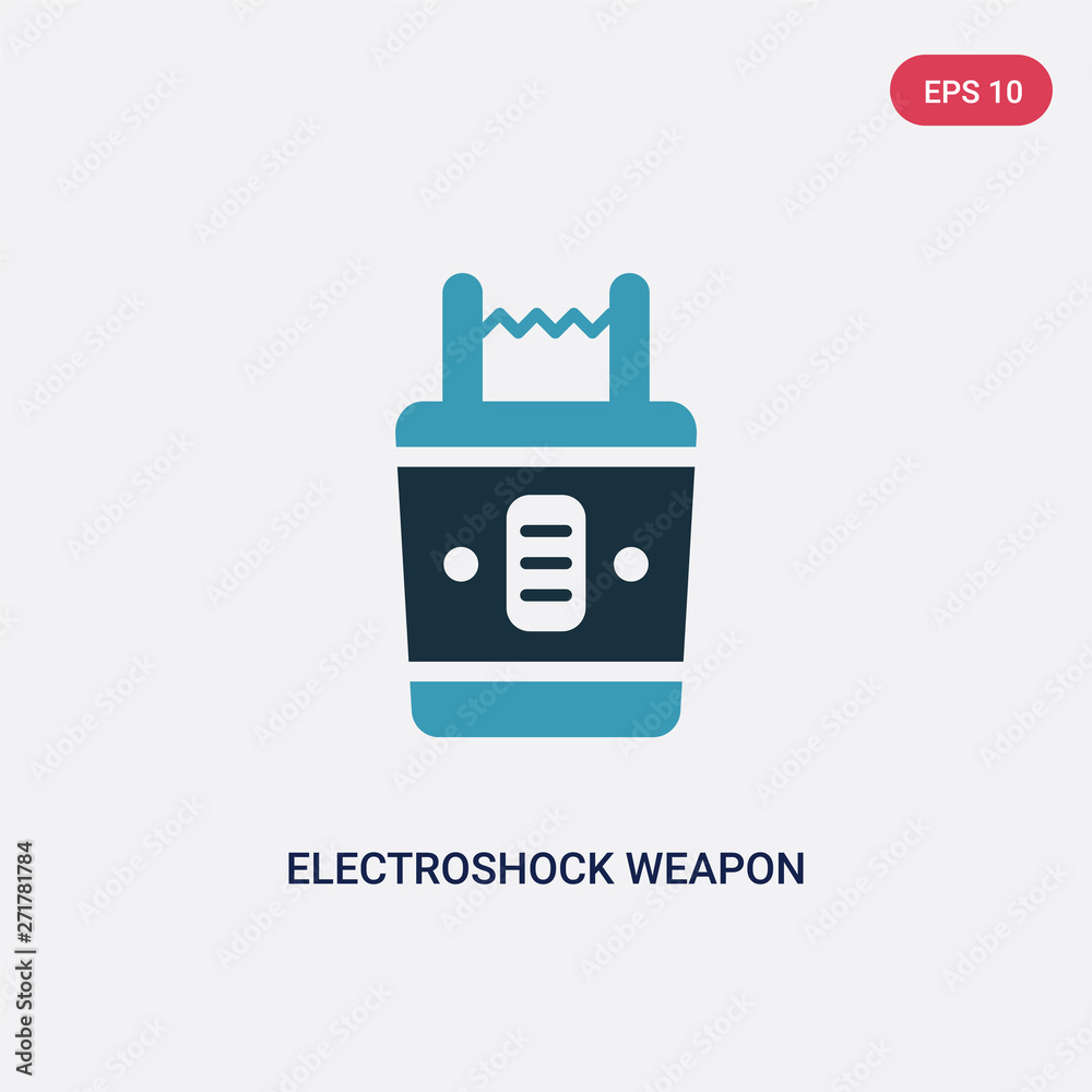 two color electroshock weapon vector icon from law and justice concept. isolated blue electroshock weapon vector sign symbol can be use for web, mobile and logo. eps 10